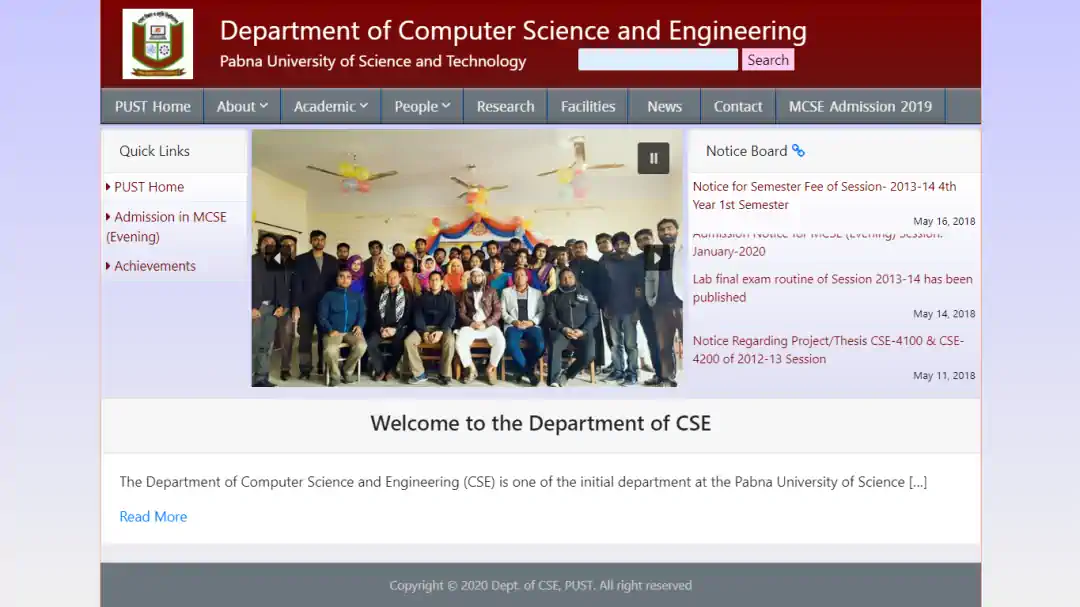 CSE, PUST Website