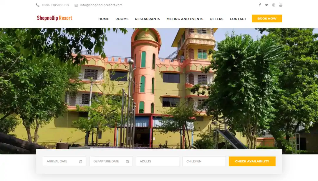 Shopnodip Resort Website